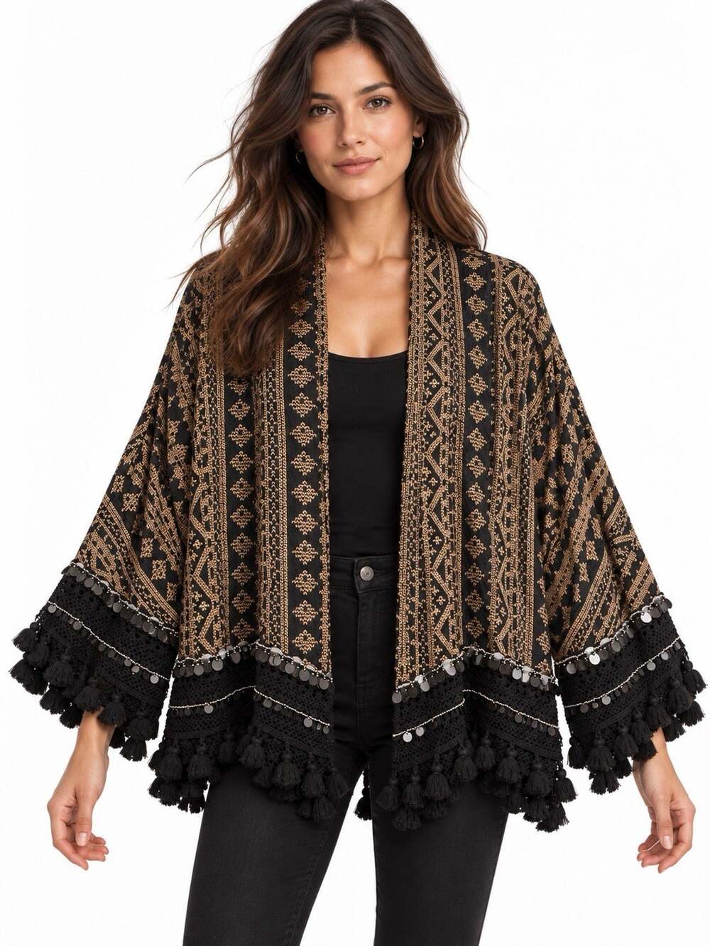 ZARA BLACK SHEER MESH TULLE PEARL BEADED TIERED RUFFLE BLOUSE TOP WOMENS